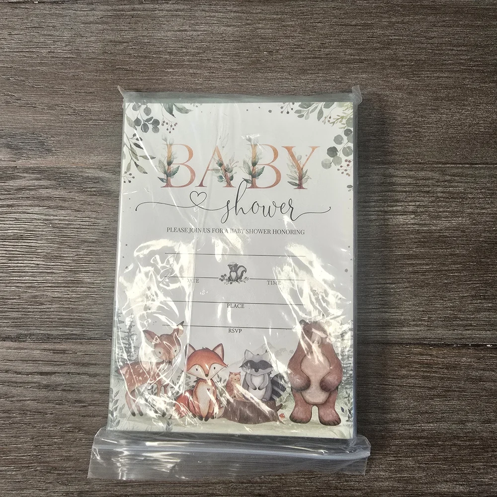 Baby Shower Invitation Cards with Woodland Animals 5